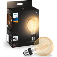 Philips Hue White LED Lampe E27 Globe - G93 Filament 7W...