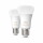 Philips Hue Bluetooth White Ambiance LED E27 Birne - A60 8W 1100lm Doppelpack inkl. Bridge und Tap Dial Schalter